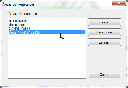 Gestión de áreas de impresión